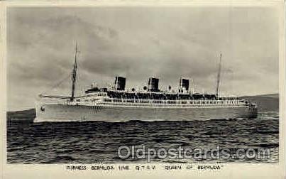 Queen Of Bermuda 1953 Crease top edge and right corner, Postal used 1953