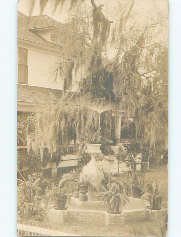 rppc Pre-1918 Architecture MANY POTTED PLANTS AT GARDEN POOL BY HOUSE AC7648