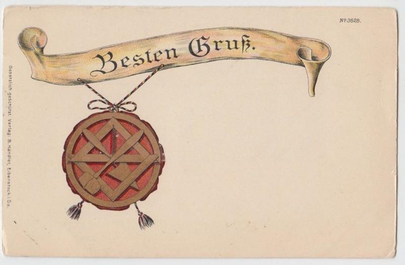 c1910 BESTEN GRUBE German Germany Postcard Best Wishes