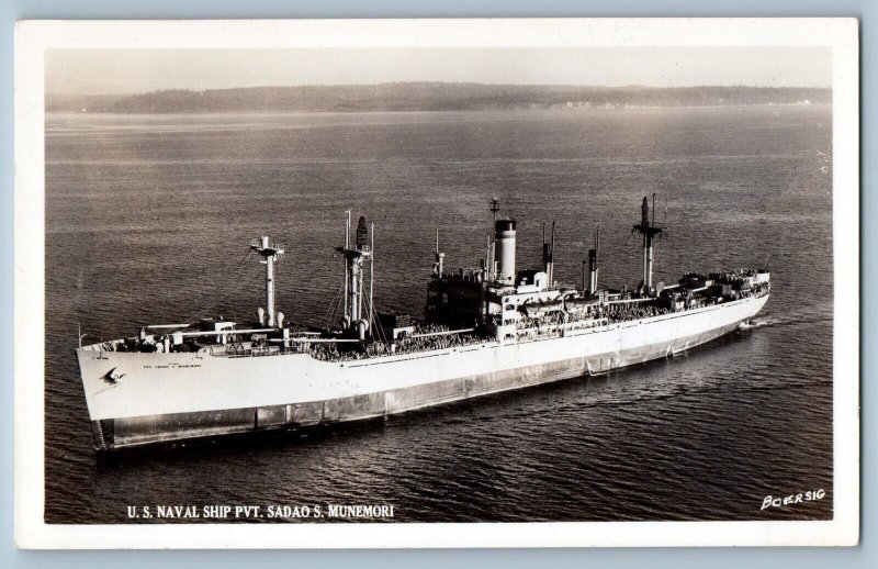 Baltimore Maryland MD Postcard RPPC Photo US Naval Ship PVT Sadao S. Munemori