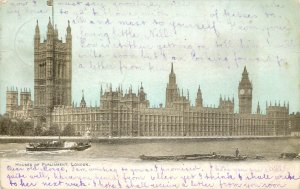 London Thames navigation & sailing galleon Parliament coal barge paddle steamer