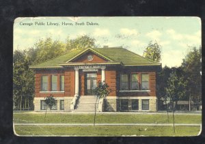 HURON SOUTH DAKOTA CARNEGIE PUBLIC LIBRARY VINTAGE POSTCARD SD 1910