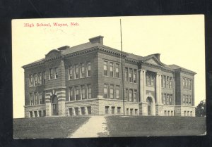 WAYNE NEBRASKA HIGH SCHOOL BUILDING VINTAGE POSTCARD MILFORD NEBR. PEASE