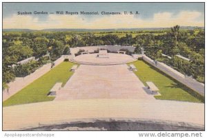 Oklahoma Claremore Sunken Garden Will Rogers Memorial U S A