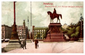 Germany   Hamburg  Rathausmarkt mit Kaiset Wilhelm denkmal