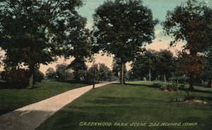 Vintage Postcard 1911 Greenwood Park Scene Des Moines Iowa IA Acmegraph Co Pub.