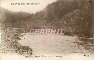 Old Postcard The picturesque Auvergne 3909 gorges of the Dordogne aveze