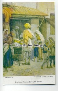 ar0419 - Peasants buying from Indian Sweetstuff Shop - Artist - U/K -  Postcard