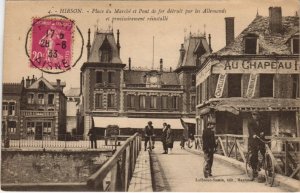 CPA HIRSON Place du marche et pont (157129) 