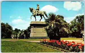 c1960s Boston, MA George Washington on Horse Monument Chrome Photo Postcard A38