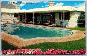 Vtg Palm Springs California CA Bob Hope's Home Swimming Pool View Postcard