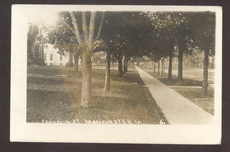 RPPC MANCHESTER IOWA FRANKLIN STREET SCENE VINTAGE REAL PHOTO POSTCARD