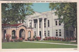 North Carolina Shelby Cleveland County Court House East Entrance Showing Arte...