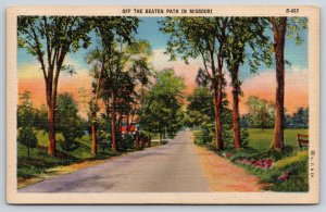 Missouri~Road Scene Off Beaten Path~Vintage Linen Postcard