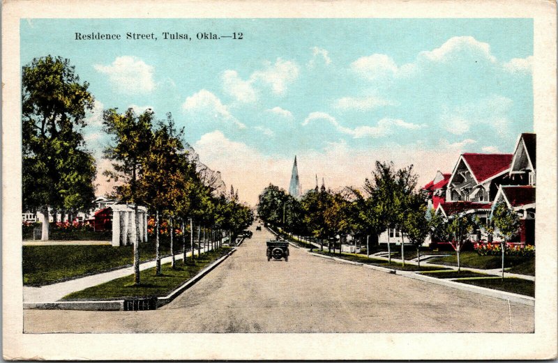 Vtg 1920s Residence Street Tulsa Oklahoma OK Postcard