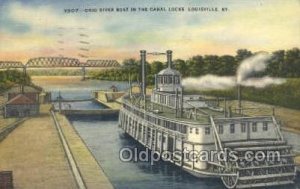 Ohio River Canal Locks Steamboat, Ship 1946 postal used 1946