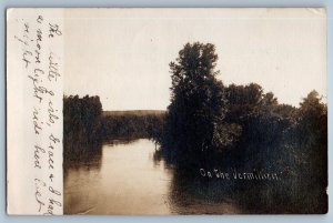 1907 River Scene On The Vermillion South Dakota SD RPPC Photo Antique Postcard