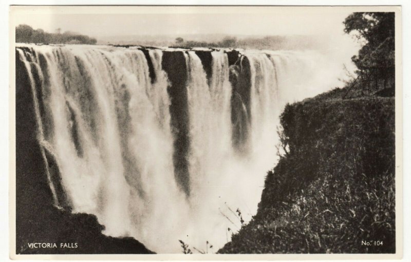 Zambia; Victoria Falls No 104 RP PPC, By J Salmon, Unposted, c 1930's