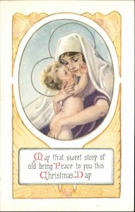 Christmas Mother Mary with Baby Jesus c1910 Vintage Postcard