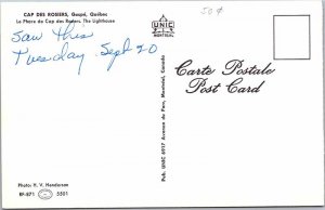 Postcard LIGHTHOUSE SCENE Gaspe Quebec QC AK1319