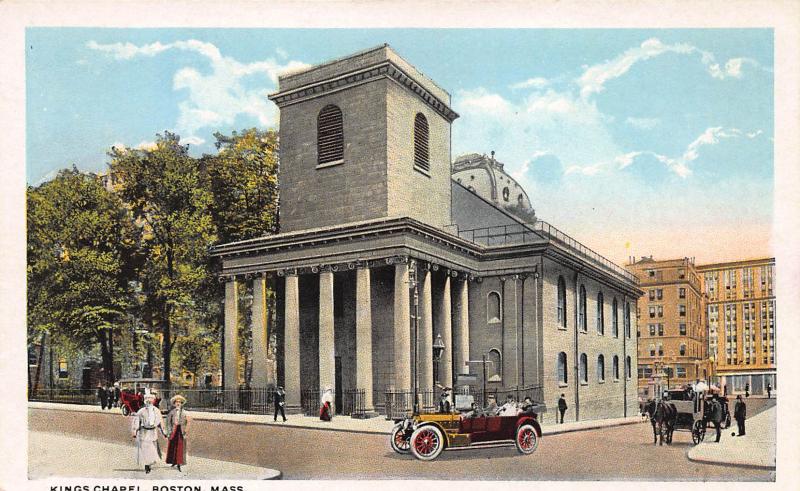 Kings Chapel, Boston, Massachusetts, Postcard, Unused