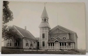 Warren Maine CONGREGATIONAL CHURCH RPPC Photo Postcard A20