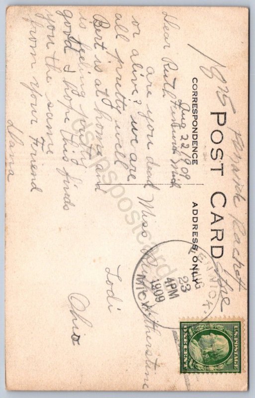 K45/ Ionia Michigan RPPC Postcard c1910 New York Racket Store Pratt 318