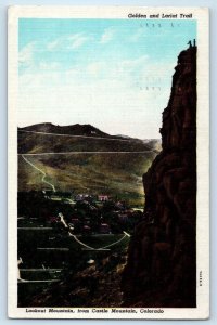 1947  Denver Colorado Postcard Golden Lariat Trail Castle Mountain Road Lookout