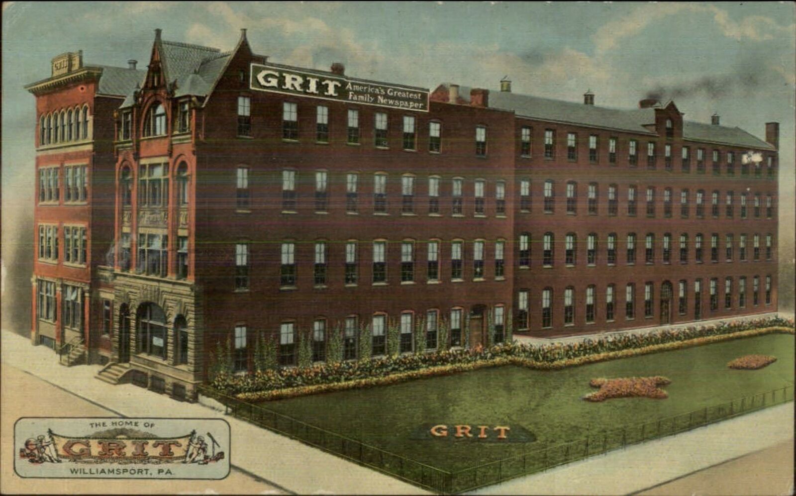 Williamsport PA GRIT Newspaper Building c1910 Postcard Topics