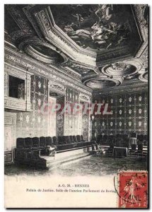 Old Postcard Rennes courthouse room of the old Parliament of Brittany