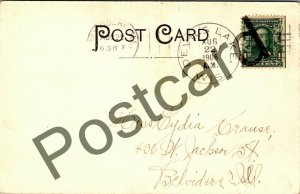 1906 DEVIL'S LAKE WI, pub. No. 152 Moore & Gibson Co., fishermen postcard  jj035