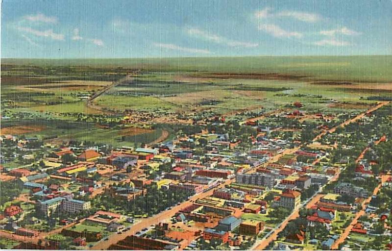 Air view of Roswell NM New Mexico Linen Postcard