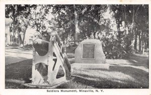 Minaville New York Soldiers Monument B/W Photo Print Vintage Postcard U4557