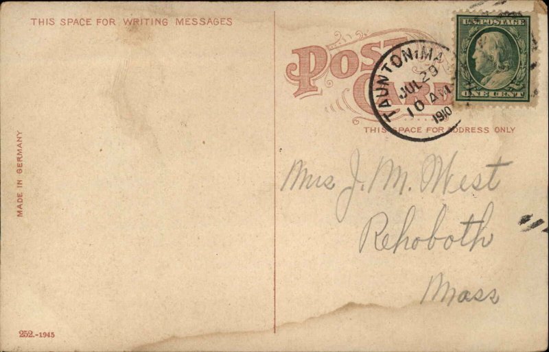 Taunton MA Main St. Fruit Stand c1910 Postcard