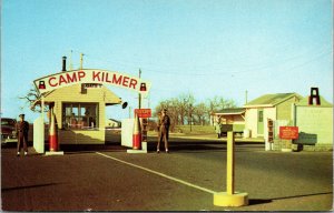 Vtg 1950s Main Gate Army Camp Kilmer New Brunswick NJ Unused Chrome Postcard