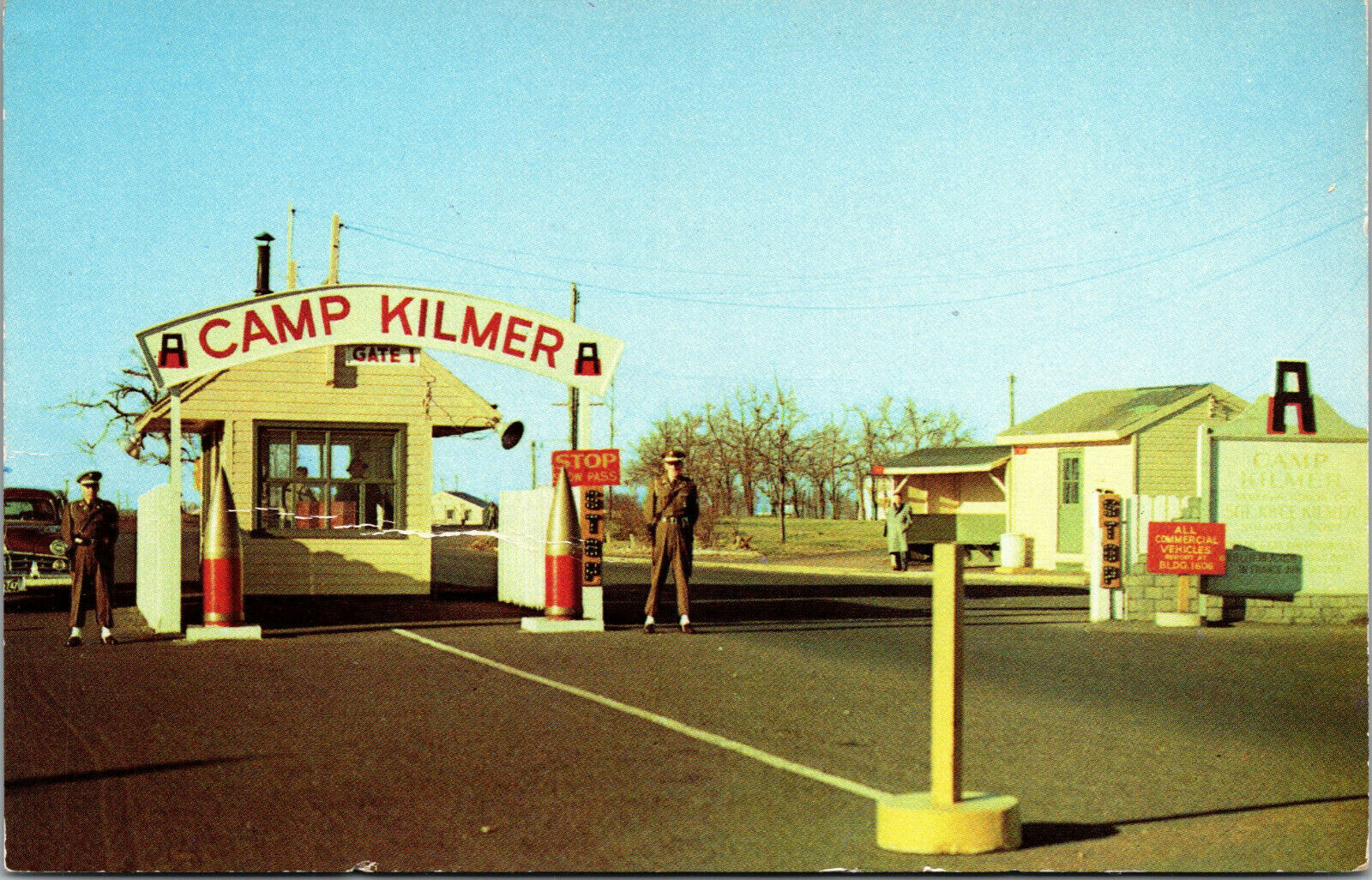 Vtg 1950s Main Gate Army Camp Kilmer New Brunswick NJ Unused Chrome ...