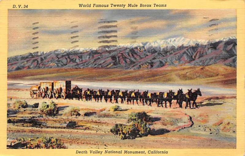 Twenty Mule Borax Teams Death Valley National Monument, California, USA 1941 ...