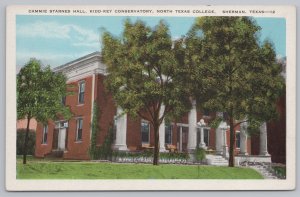 Cammie Starnes Hall~Kidd-Key Conservatory~North Texas College~Sherman TX~Vtg PC