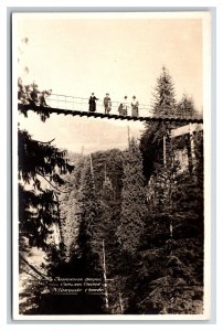 RPPC Capilano Suspension Bridge Vancouver BC Canada UNP Postcard F21