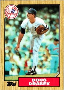 1987 Topps Baseball Card Doug Drabek New York Yankees sk2335