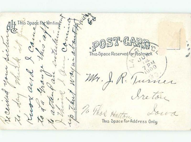 1909 La Grange - GREETINGS FROM AND POSTMARKED IN LAGRANGE MISSOURI MO AC1149