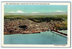 Vancouver Washington WA Postcard Looking Over Columbia River From Oregon c1940's