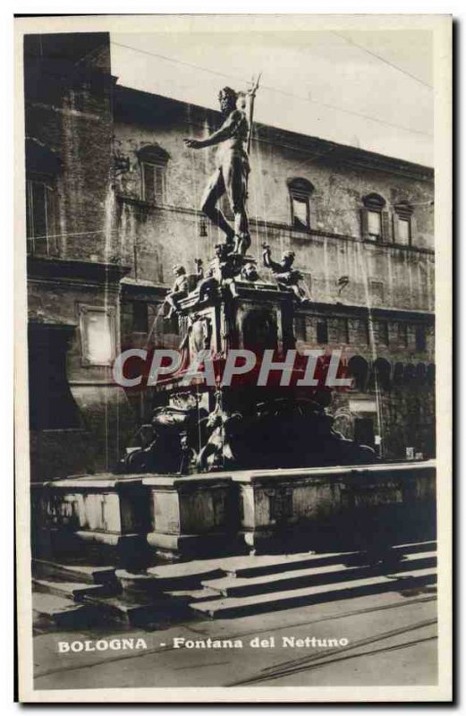 Old Postcard Fontana del Nettuno Roma Bologna
