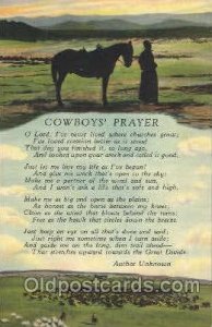 Cowboy's Prayer Western Cowboy, Cowgirl Unused 