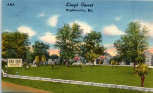 1940s King's Court US Route 41A Hopkinsville KY Postcard