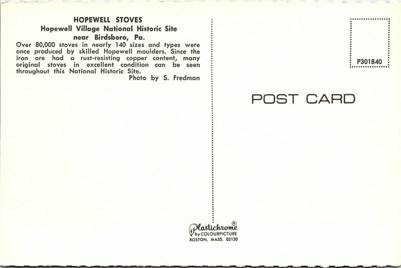 Postcard~Hopewell Stoves~Birdsboro, Pennsylvania~Vintage~A97 