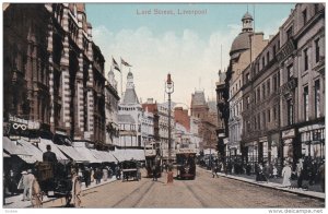 LIVERPOOL, Lancashire, England, 1900-1910's; Lord Street, Cable Cars, Classic...