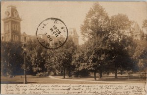 RPPC University Hall, Urbana IL Carillon Tower, Altgeld Hall c1905 Postcard O37