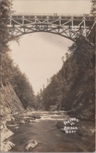 RPPC Postcard Bridge 10th 65 Ft Quiche Vermont VT