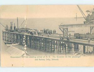 Pre-1907 TRAIN TRACKS ON BOAT DOCK Sekondi - Takoradi Ghana F4848